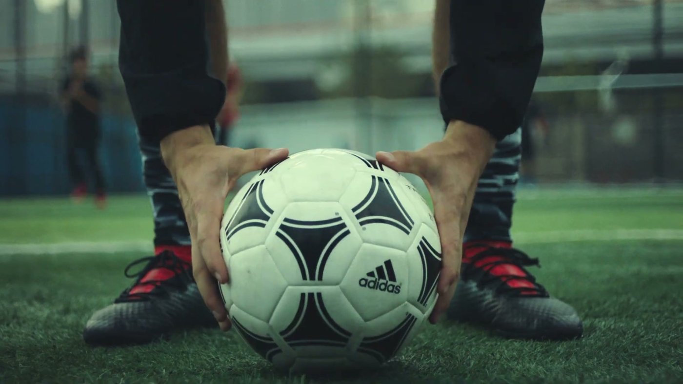 Adidas — a match ball set down on the pitch