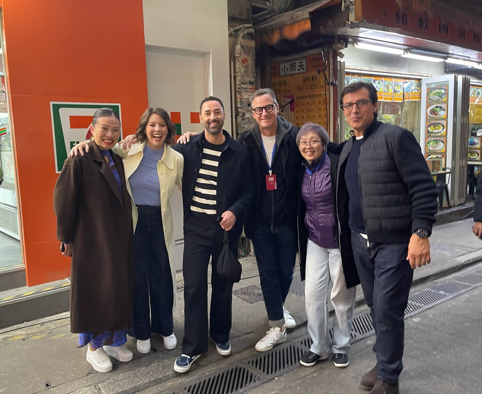 Michael and Amanda of Gung-Ho Films with the MasterChef judges on a Hong Kong street