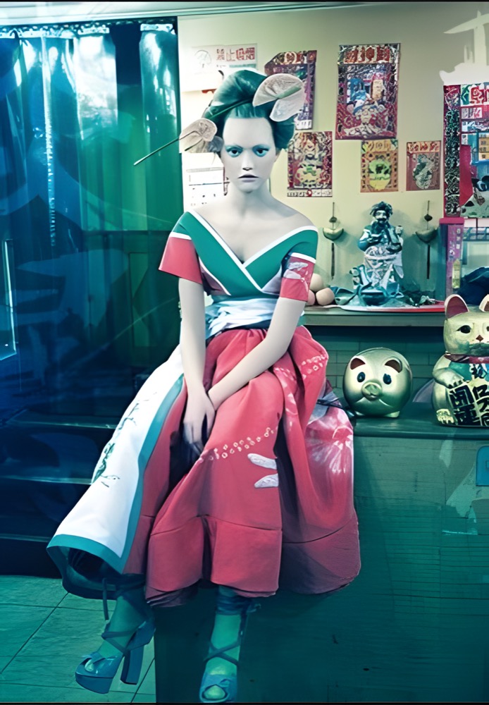 Pirelli Calendar 2008 — curio-shop scene