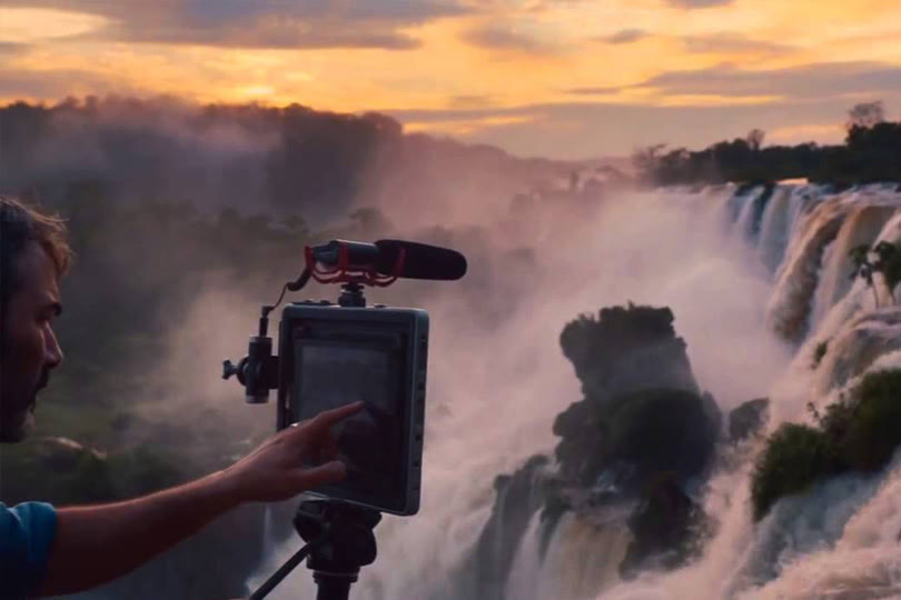 Camera rig at a waterfall — Apple iPad Air shoot