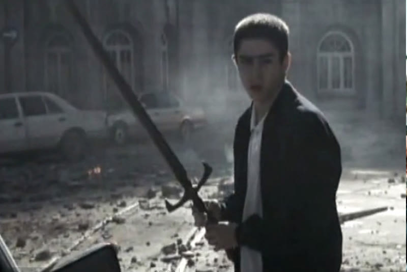 Warrior with a sword from the Xbox commercial